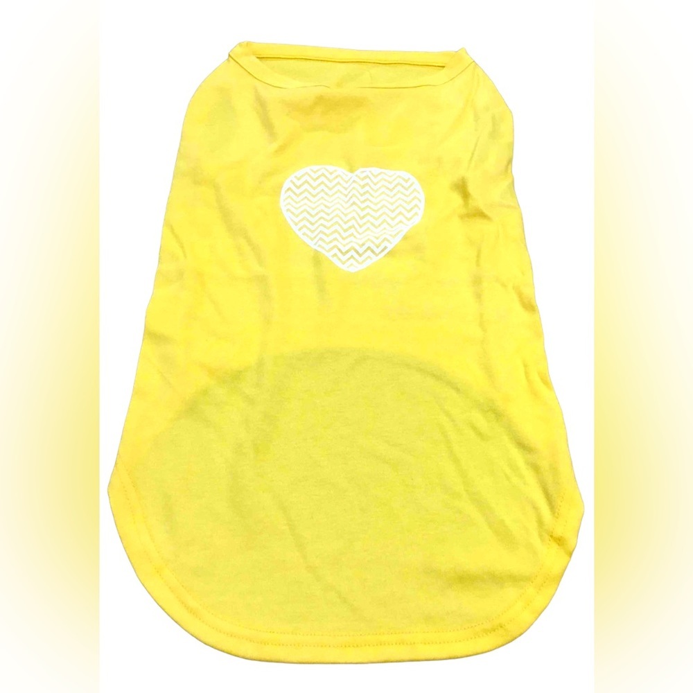 MIRAGE Pet Chevron Heart Screen Print Dog Shirt Yellow - 3XL
